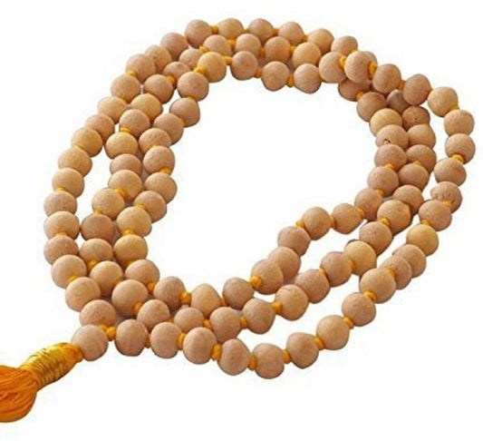 White Tulsi Japa Mala 108 Beads for Meditation & Mantra Chanting