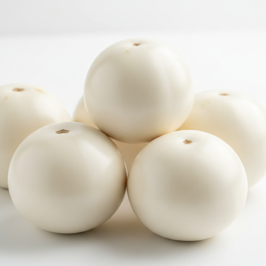 White Round Brinjal Safed Baingan fresh creamy white eggplants