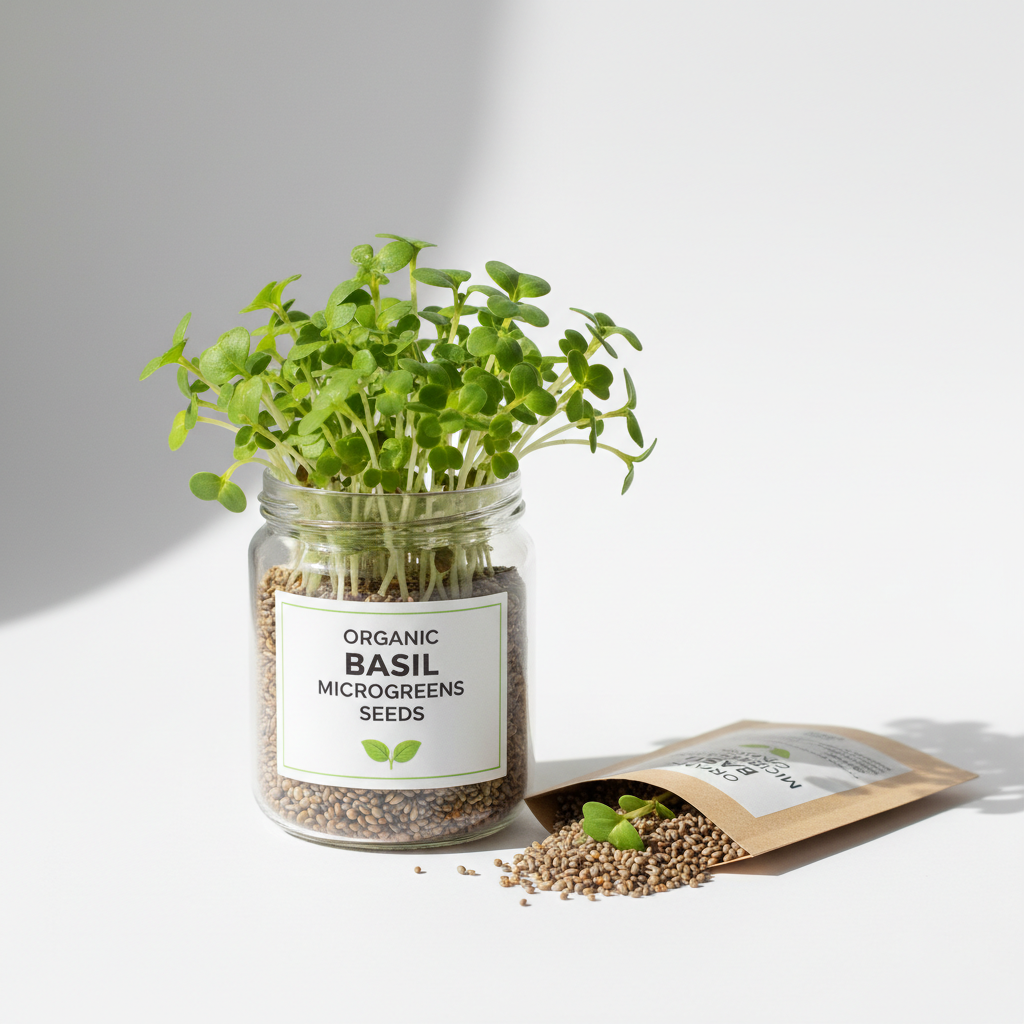 Basil Microgreens Organic Seeds - Easy to Grow Indoors