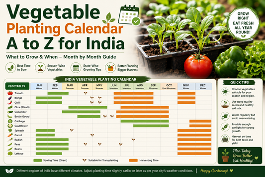 Vegetable Planting Calendar A to Z for india