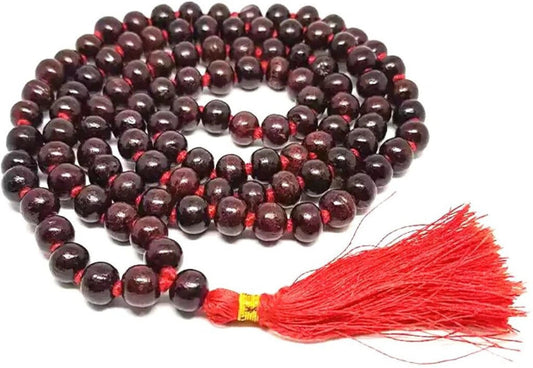 Lal Chandan looks Japa Mala 108 Beads - Suitable for All Rashi | Red wood Beads Prayer Mala