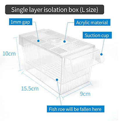 Fish Breeding Box Hatchery Incubator | Aquarium Isolation Box for Baby Shrimp & Fish Fry (Color May Vary)