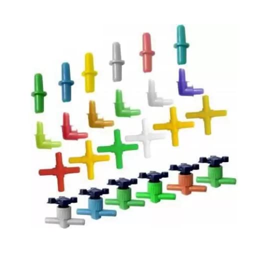 Aquarium Air Pump Tube Connectors & Airflow Controller Valves | Fish Tank Accessories (Pack of 24)