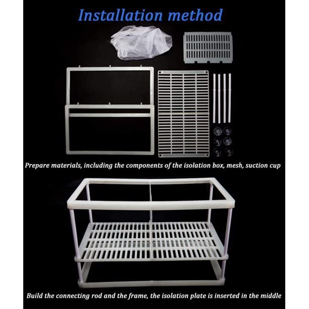 Aquarium Fish Breeding & Hatchery Net Box | Large Double Isolation Box with Bottom Tray | Fish Fry Safe Zone