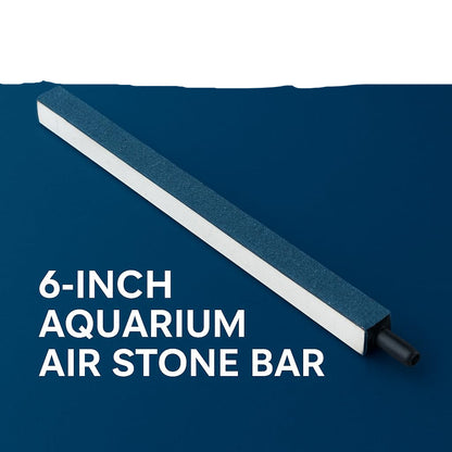 Aquarium Air Stone Bar 6 Inch | Mineral Bubble Stone Stick | Oxygen Diffuser for Fresh & Salt Water, Hydroponics