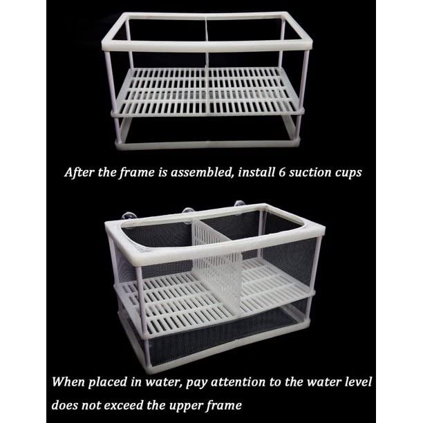 Aquarium Fish Breeding & Hatchery Net Box | Large Double Isolation Box with Bottom Tray | Fish Fry Safe Zone