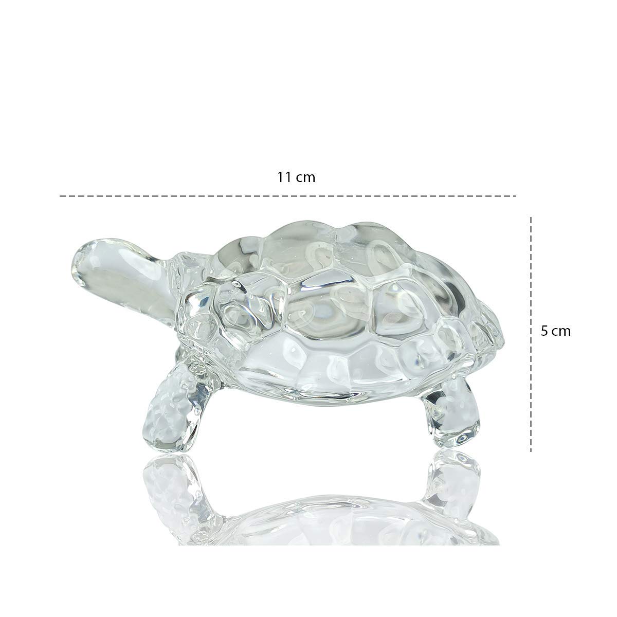 Crystal Glass Tortoise Kachua Turtle | Feng Shui Vastu Showpiece for Career & Luck (3.5 x 2.5 inch)
