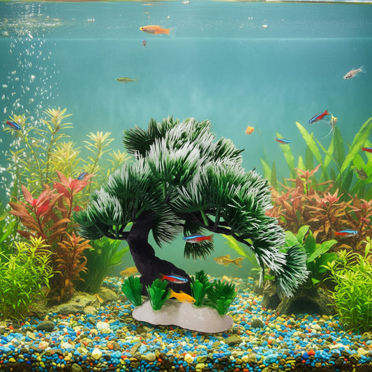 Aquarium Ornamental Plastic Plant – 8 Inch Double Colour | Fish Tank & Home Decoration