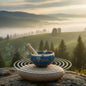 Singing Bowl Buddhist Prayer Instrument With Striker | Meditation Bowl | Music Therapy | Blue