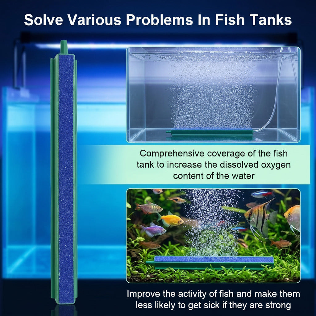 Aquarium Air Stone Bar 2 Pack (16.5cm) | Fish Tank Bubble Diffuser for Fine Bubbles | Freshwater & Marine