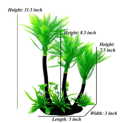 Artificial Coconut Palm Tree Aquarium Decoration – 11.5 Inch (1 Plant)