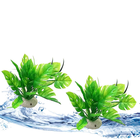 Artificial Aquarium Plants – Fairy Garden Landscape Decoration (Combo Pack of 2)-Approx-12 Cm