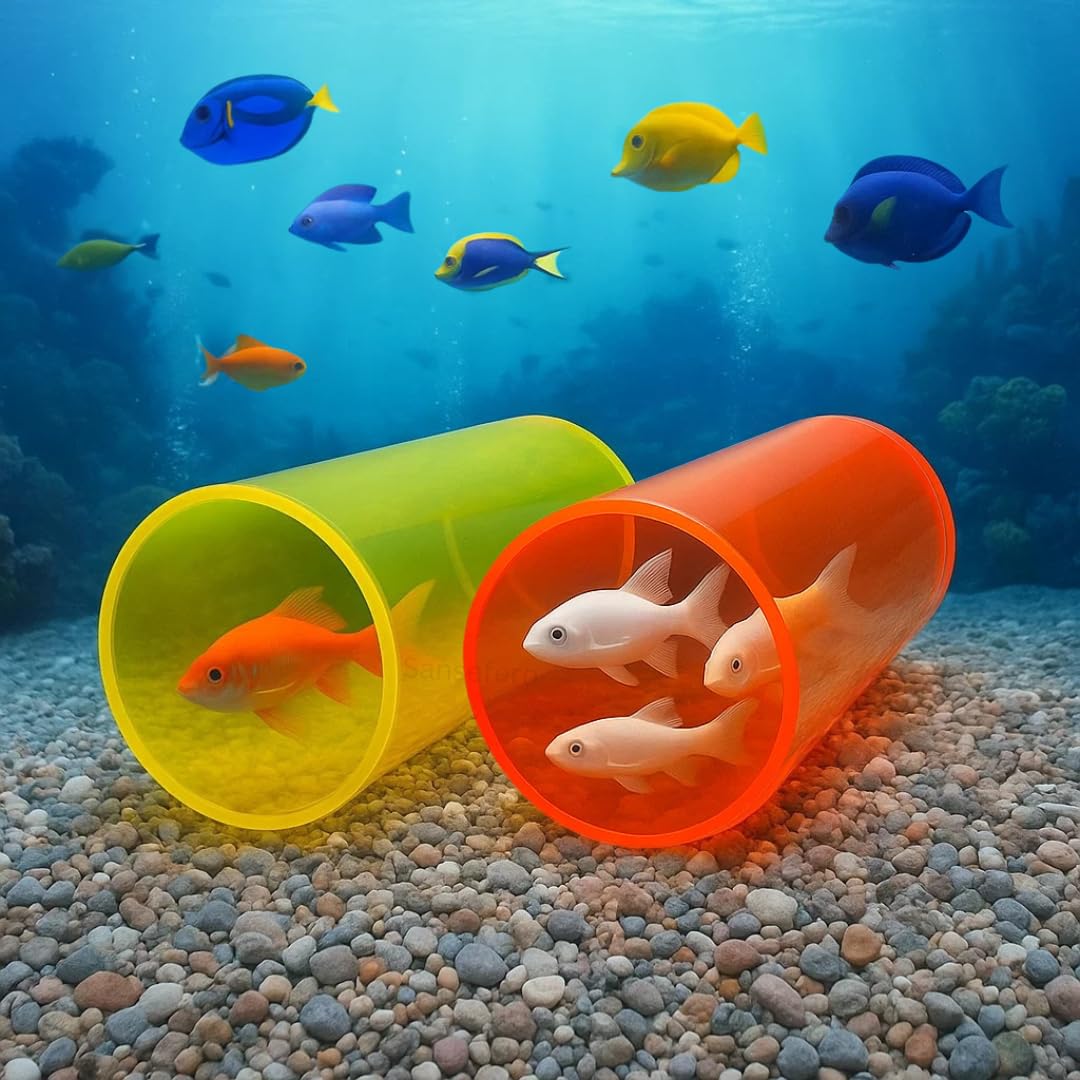 Fish Tank Shelter Tube Pipe | Aquarium Shrimp Cave Hiding & Breeding Tube | 6cm | Color May Vary