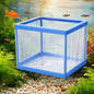 Fish Tank Breeder Net Box with Suction Cups | Blue Mesh Fry Saver | Isolation Box for Baby, Injured & Aggressive Fish(Color May Vary)