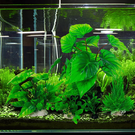 Aquarium Green Plants Set – Realistic Underwater Plastic Water Grass & Aquatic Decor