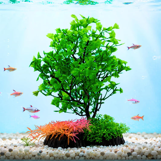 7.5" Artificial Big Bush Plastic Plant for Aquarium Fish Tank Decoration