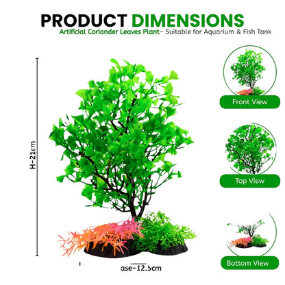 7.5" Artificial Big Bush Plastic Plant for Aquarium Fish Tank Decoration