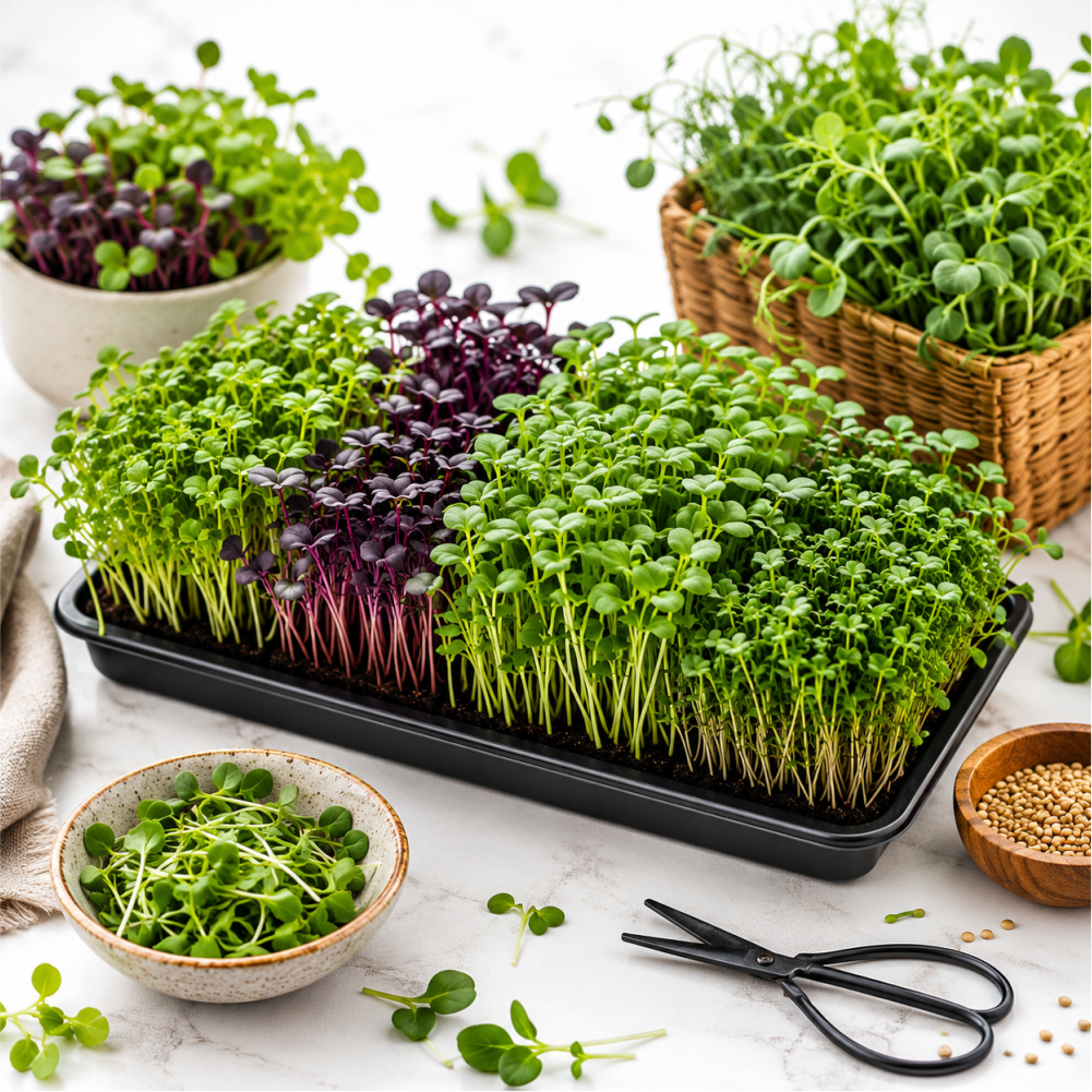 Premimum Microgreens Seeds 15 Varieties-Combo | Non-GMO | With Growing Instructions | Grow Your Own Super Salad