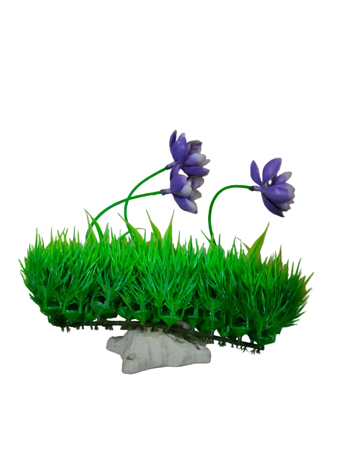 Beautiful Attractive Artificial Aquarium Plant Decoration – Purple Saffron Flower & Green