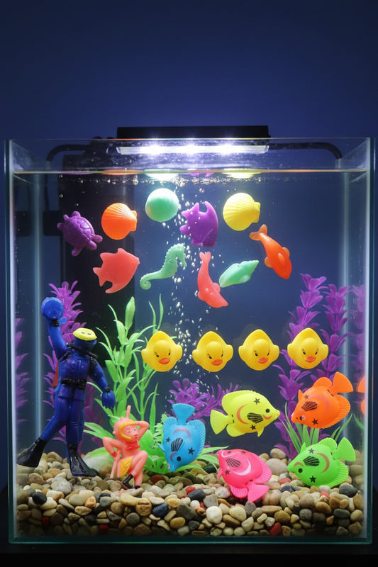 18 Pcs Aquarium Decorations – Fish Tank, Garden, Vase Filler & Planter Decor Set-(Design May Vary)