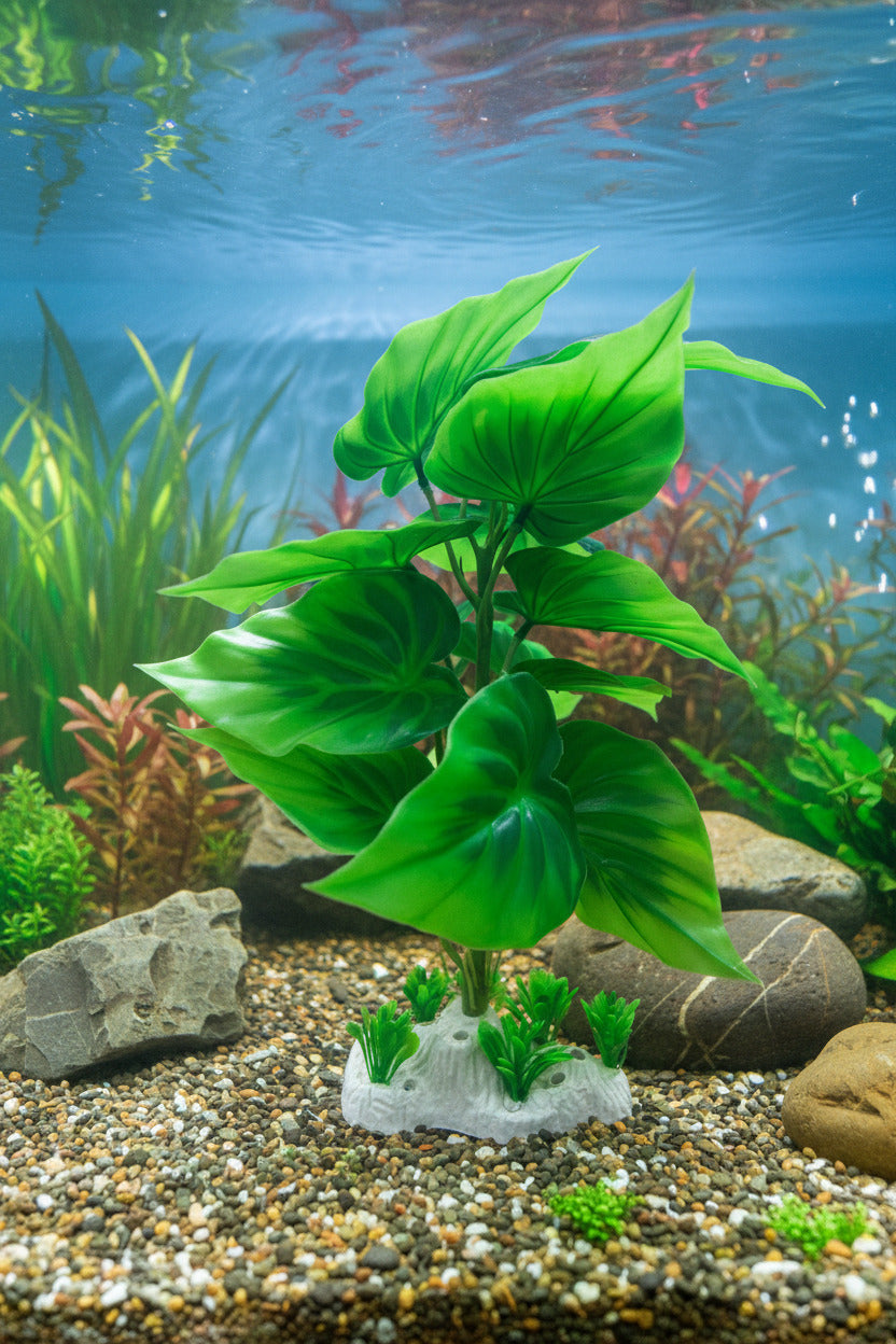 Big Leaf Artificial Plant for Aquarium Fish Tank Decoration
