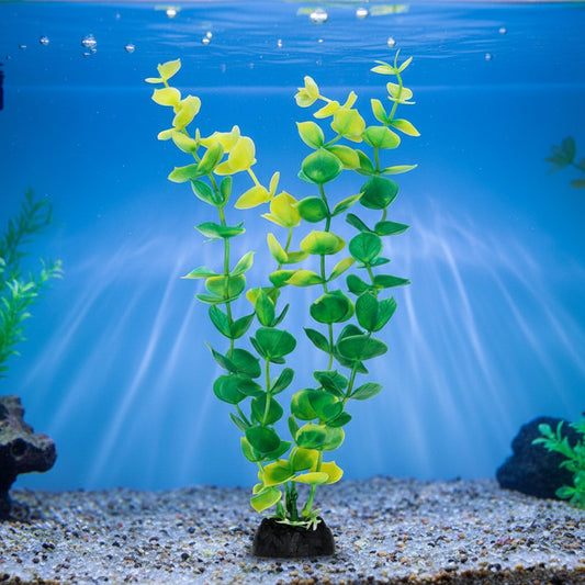 Beautiful Attractive Artificial Aquarium Decoration Plastic Plant - 10cm - 1 Pc (Lime Green-Yellow)