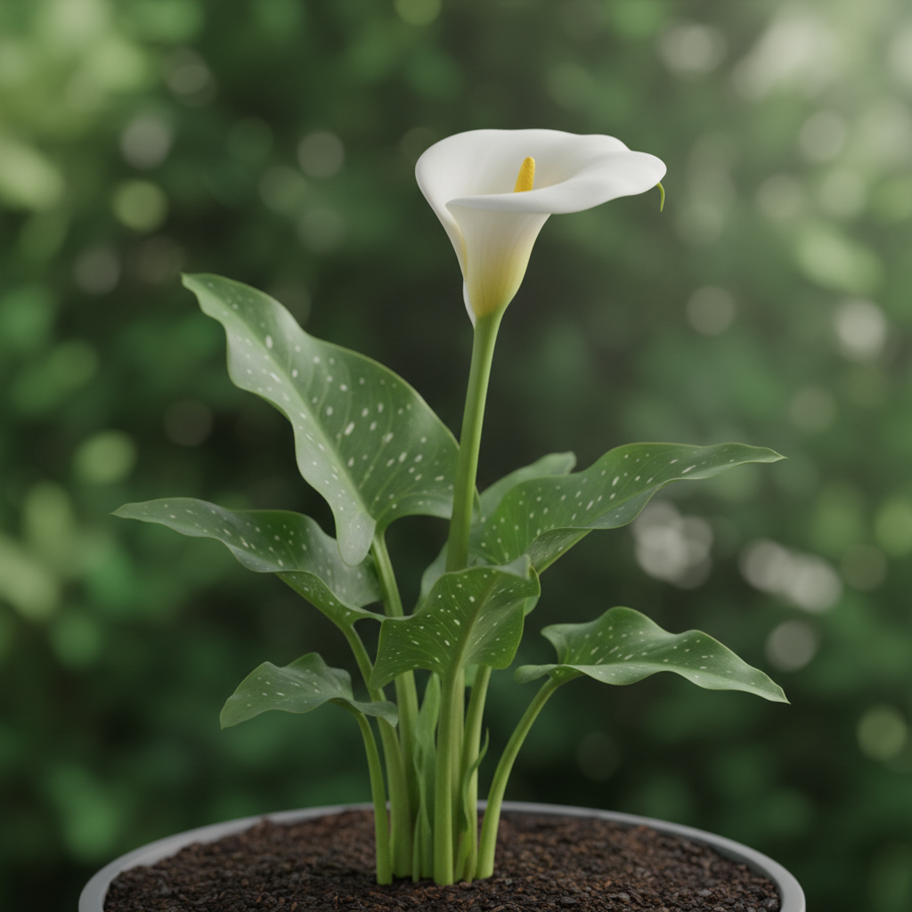 Calla Lily Flower with Plant