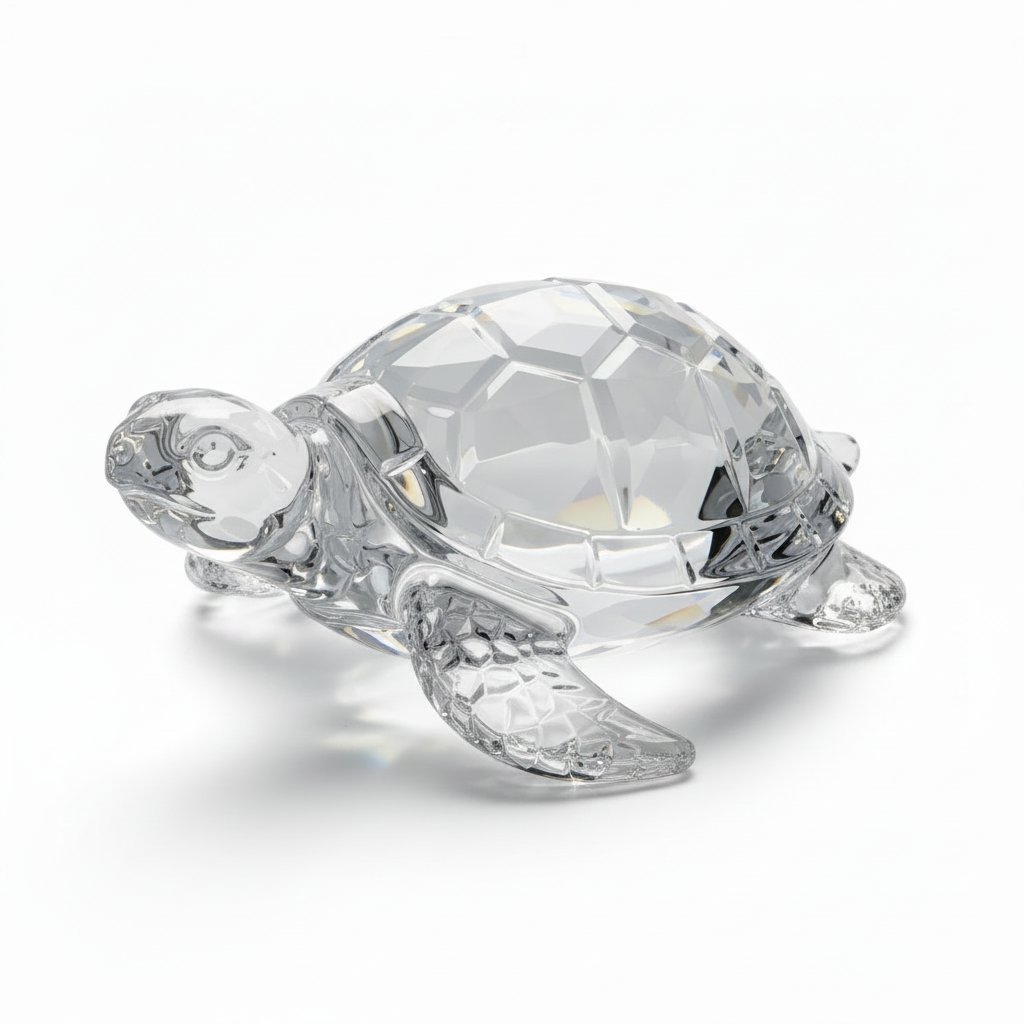 Crystal Glass Turtle Figurine – Feng Shui Decorative Showpiece