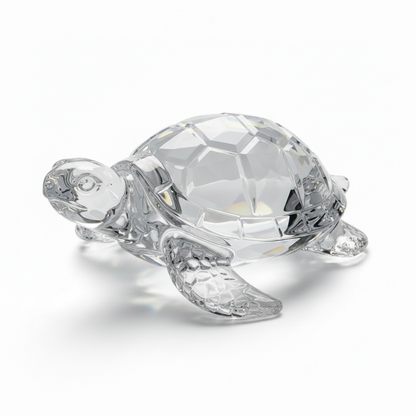 Crystal Glass Turtle Figurine – Feng Shui Decorative Showpiece