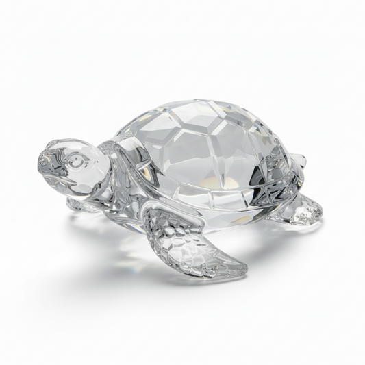 Crystal Glass Turtle Figurine – Feng Shui Decorative Showpiece