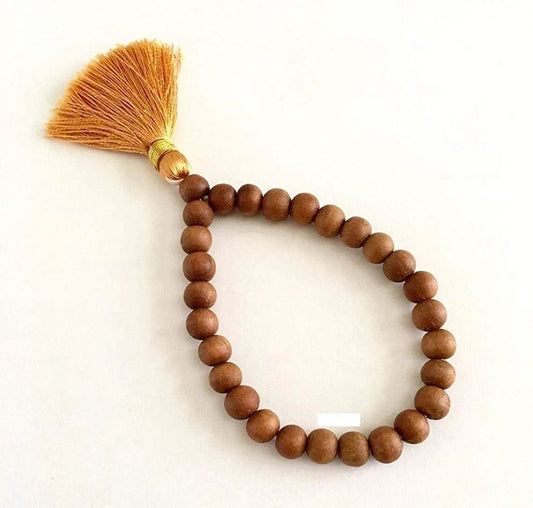 OFF- White Sandalwood Bracelet -Chandan) – Prayer Mala for Meditation & Spiritual Use
