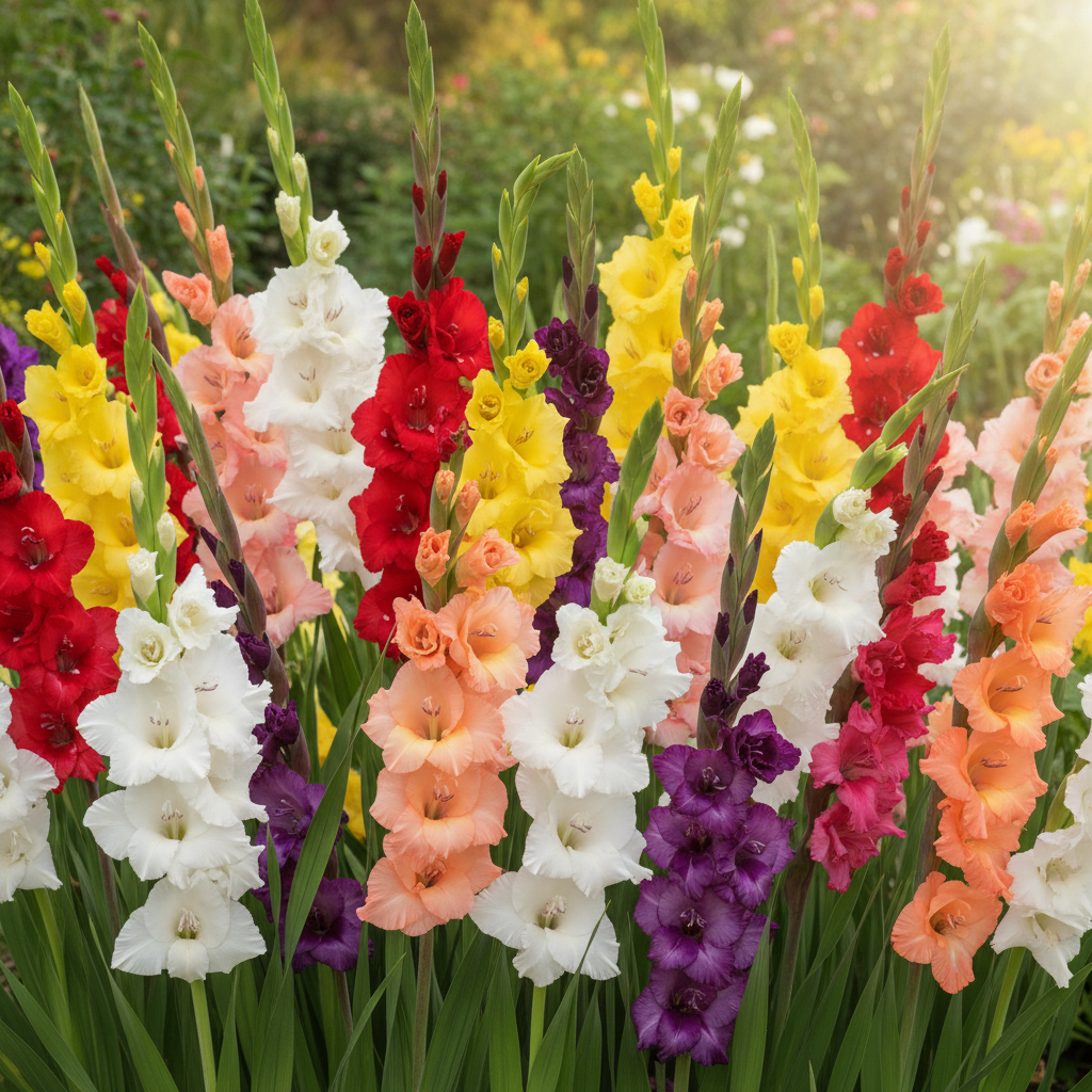 Gladiolus Mixed Color Flower Spikes