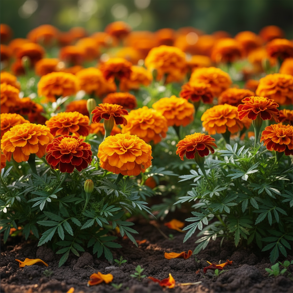 Marigold Jafri Mixed Colors Flower Seeds with vibrant blooms