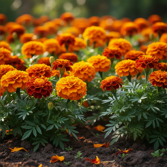 Marigold Jafri Mixed Colors Flower Seeds with vibrant blooms