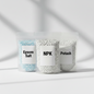 NPK, Potash and Epsom Salt fertilizer combo pack in transparent pouches