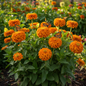 Zinnia Double Orange Hybrid Flowers in Full Bloom