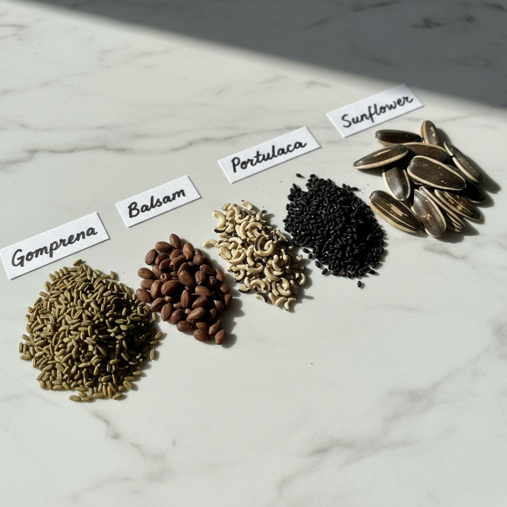 Summer Flower Seeds Combo - Seeds Close-up Flat Lay