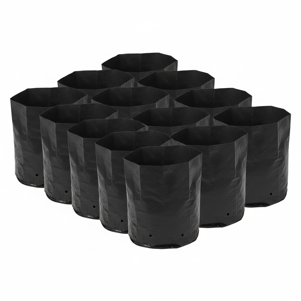 Black UV Protected Poly Nursery Plant Bags 5x7 inch Pack of 10