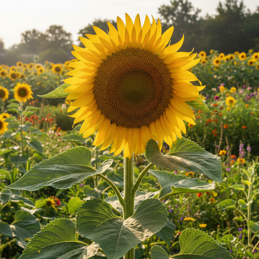 Russian Giant Sunflower in Full Bloom