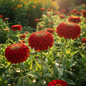 Zinnia Double Blood Red Hybrid Plant in Full Bloom