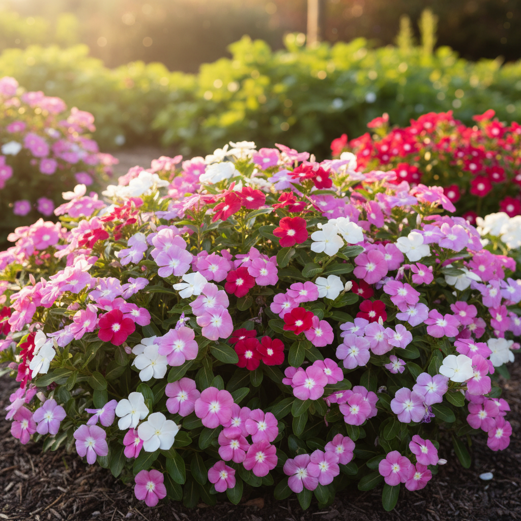 Vinca Sadabahar Mix Color Flowers in Bloom