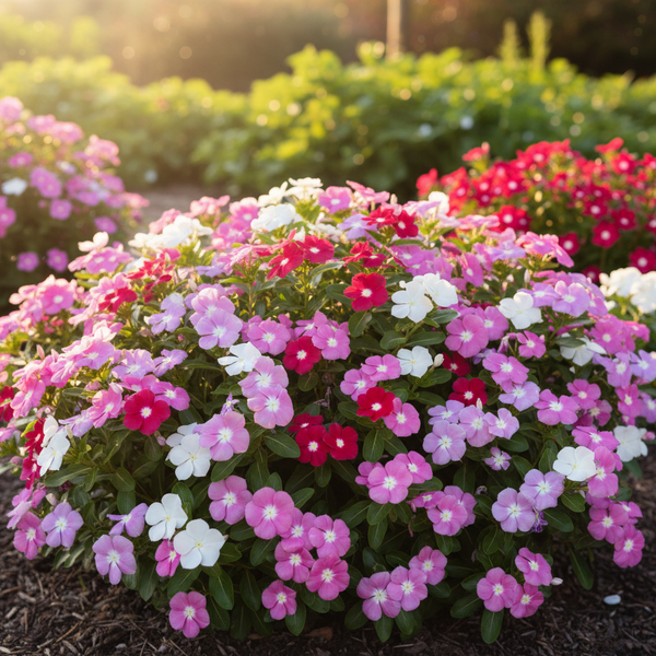 Vinca Sadabahar Mix Color Flowers in Bloom