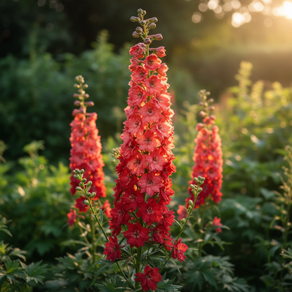 Larkspur Fire Mixed Color Plant with Tall Fiery Bloom Spikes