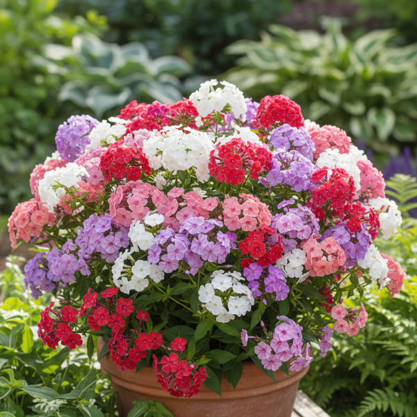 Phlox Mixed Color Plant with Dense Fragrant Flower Clusters in Garden