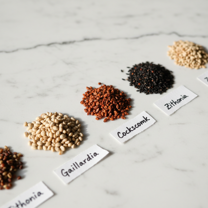 Summer Flower Seeds Combo - Seeds Close-up Flat Lay