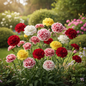 Carnation Giant Chabaud Mixed Color Plant in Full Bloom