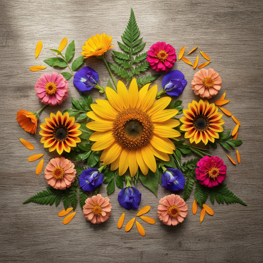 Flower Seeds Combo Pack - 5 Varieties Flat Lay