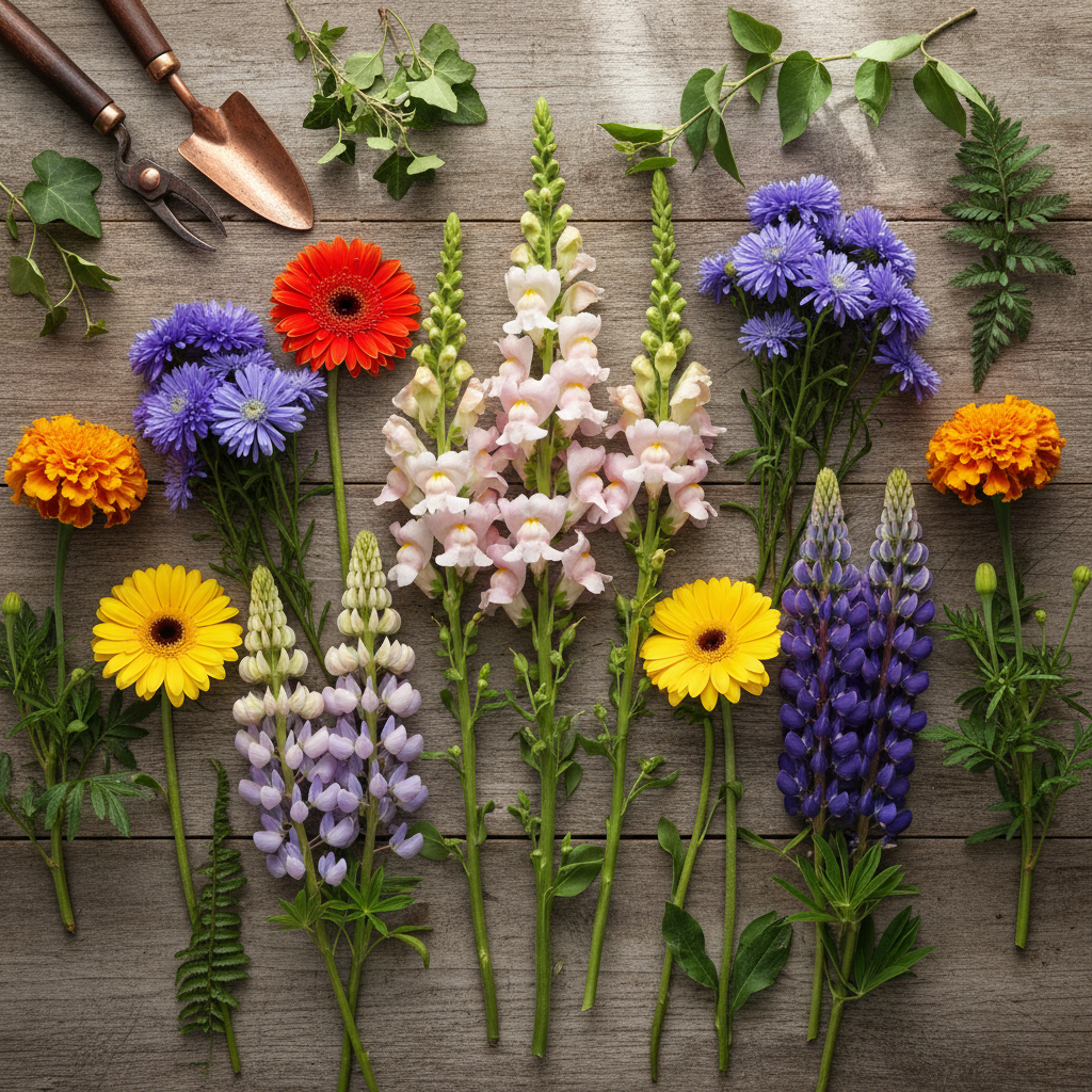 Flower Seeds Combo Pack - 5 Varieties Flat Lay
