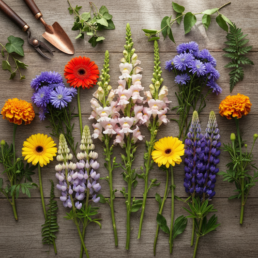 Flower Seeds Combo Pack - 5 Varieties Flat Lay