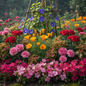 Winter Flower Combo Pack Garden Scene - California Poppy, Carnation, Coleus, Morning Glory and Godetia